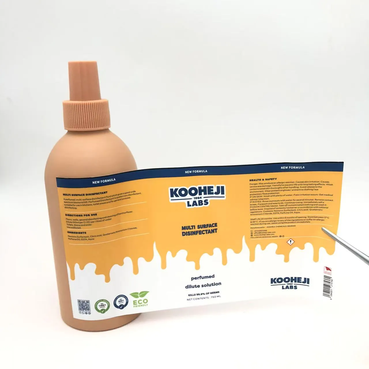 Етикетки для упаковки пляшок з дезінфікуючими засобами